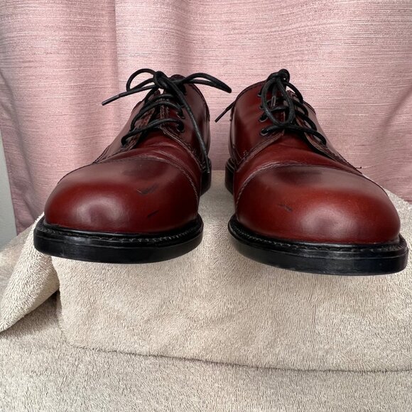 Dockers Mens Burgundy Leather Oxford Shoes Size 10.5M Cap Toe Casual Comfortable - Picture 5 of 16